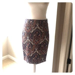 J.Crew paisley pencil skirt